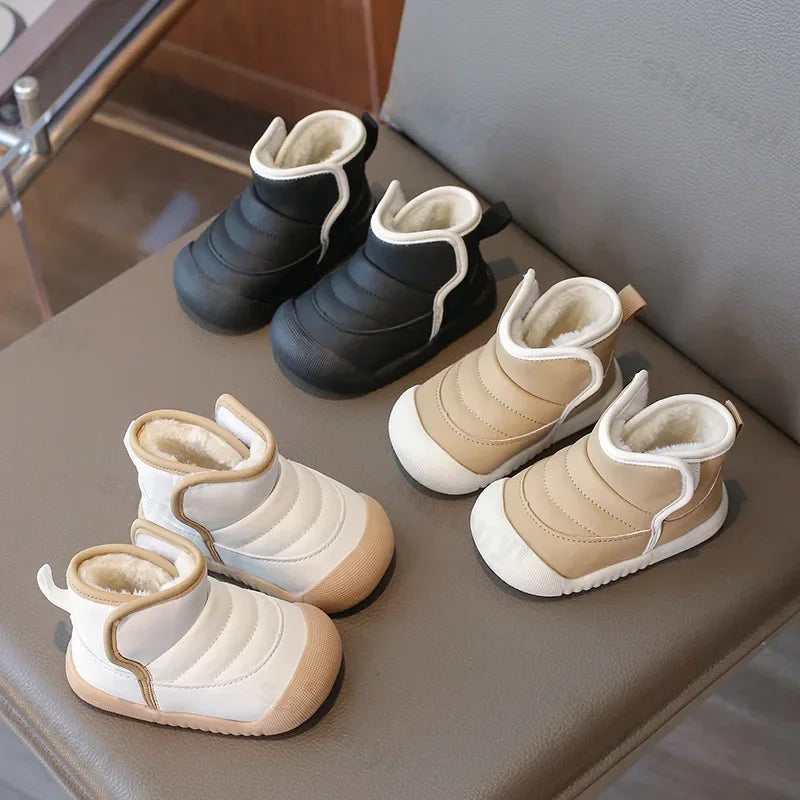 Autumn Winter Children Snow Boots Baby Girls Boys Boots Soft Sole Non-slip Infant Toddler Shoes Outdoor Thick Plush Kids Boots
