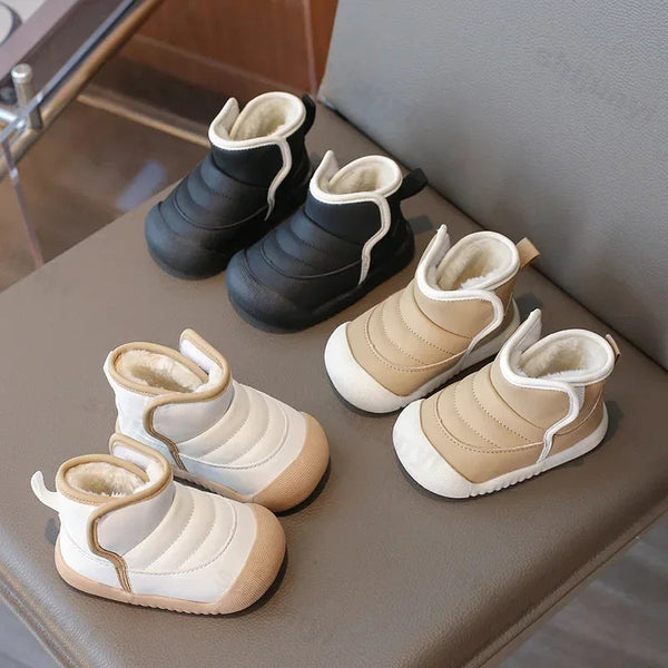 Autumn Winter Children Snow Boots Baby Girls Boys Boots Soft Sole Non-slip Infant Toddler Shoes Outdoor Thick Plush Kids Boots