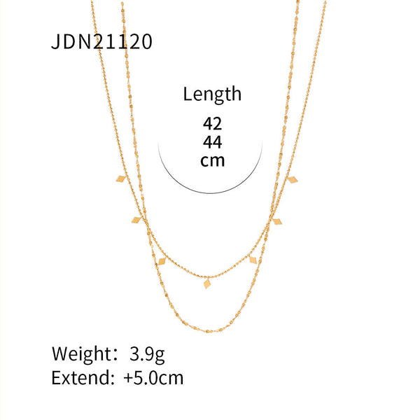 Double layered tassel necklace French fashion niche collarbone chain light luxury niche design necklace