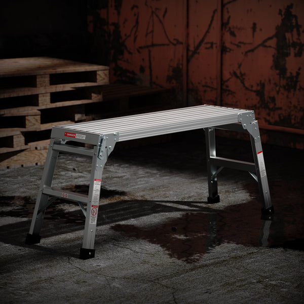 Work Platform Aluminum Portable Bench Folding Ladder ANSI Capacity 225 LBS 40