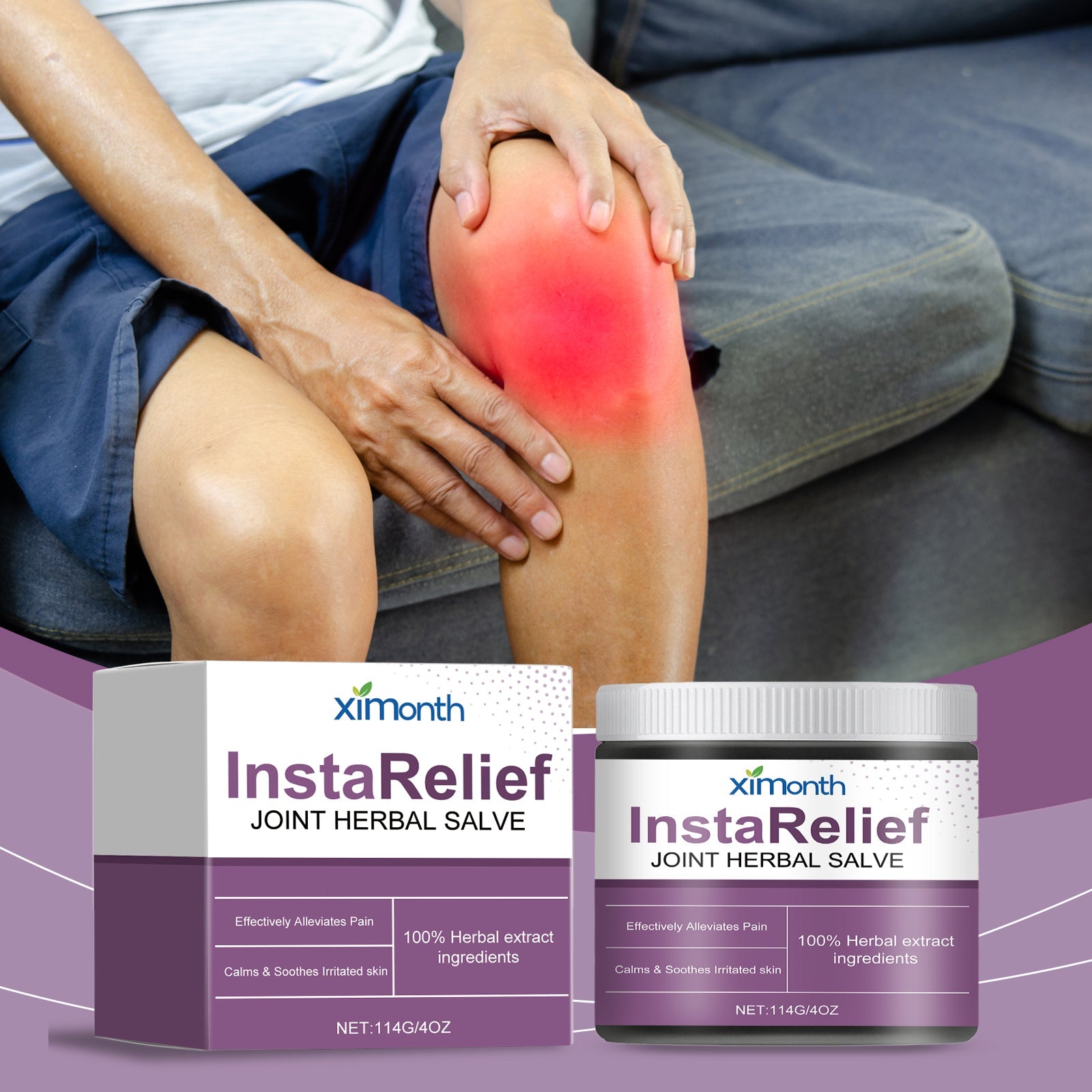 Herbal Joint Care Ointment Relieves Discomfort By Massaging Joints And Knees With A Treatment Cream