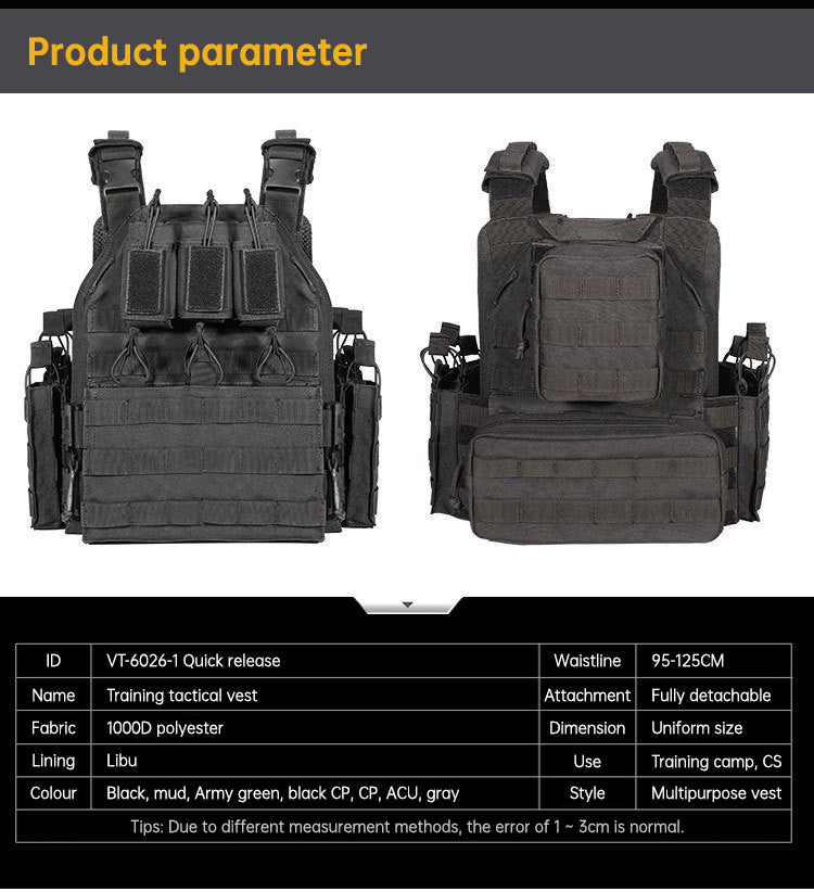 Outdoor Quick Dismantling Tactical Vest Outdoor Equipment 6094 Tactical Vest CS Training Equipment