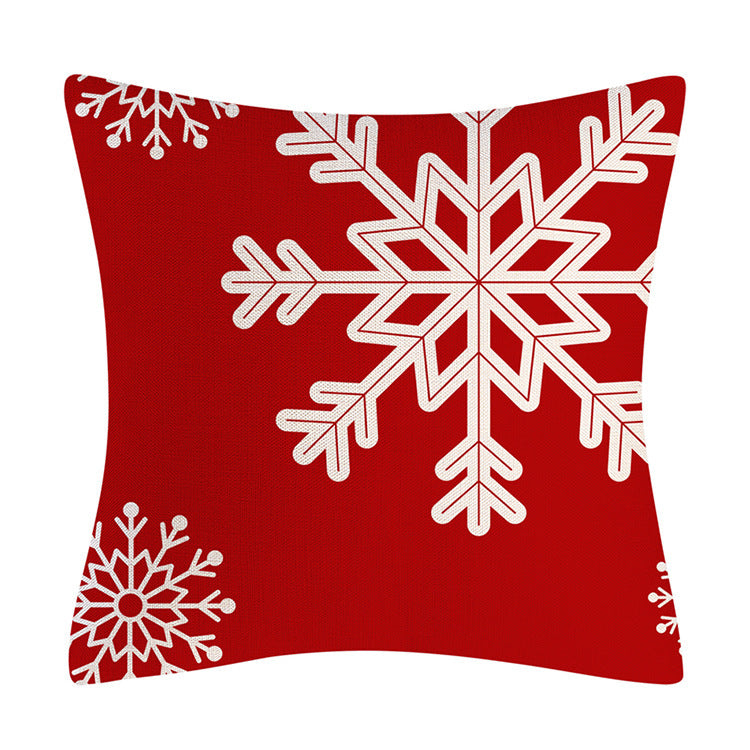 Red Snowflake Deer Pillow Cover Christmas Tree Cushion Cover Home Decoration Pillow Cover Combination