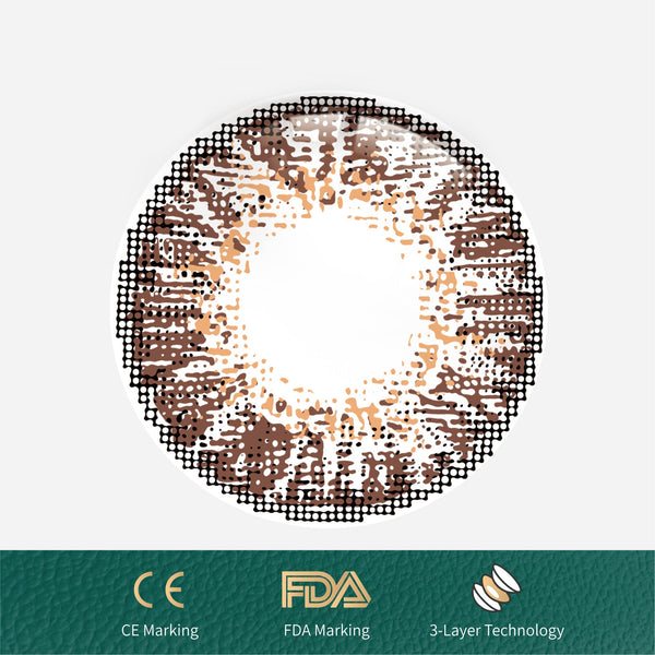 1Pcs FDA Certificate Eyes Beautiful Pupil Colorful Girl Cosplay Contact Lenses Brown