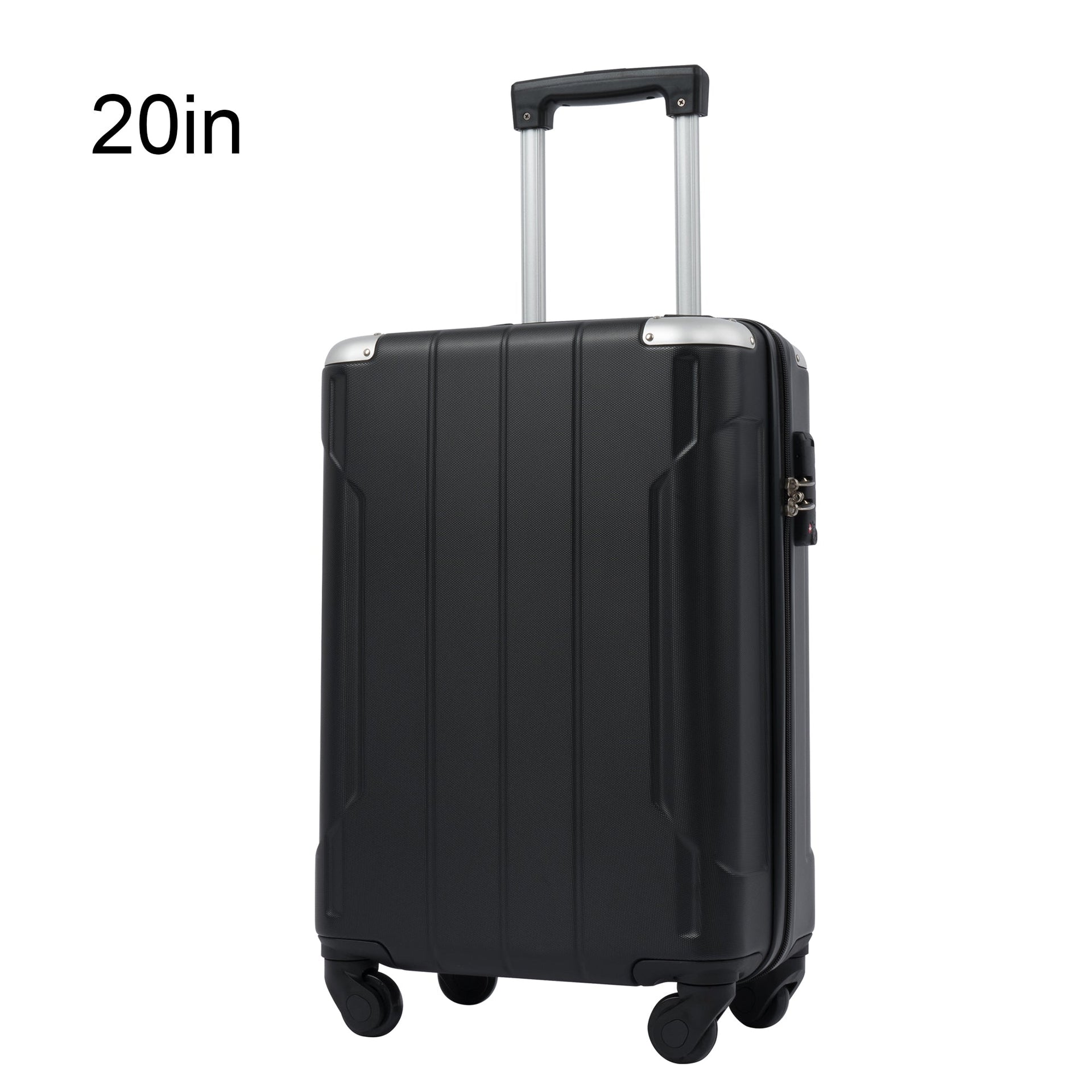 Hardshell Luggage Spinner Suitcase with TSA Lock Lightweight 20'' (Single Luggage) Black + ABS + 20 Inch Carry On