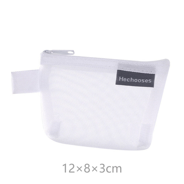 Simple three-dimensional triangle mesh coin key earphone storage bag transparent storage bag