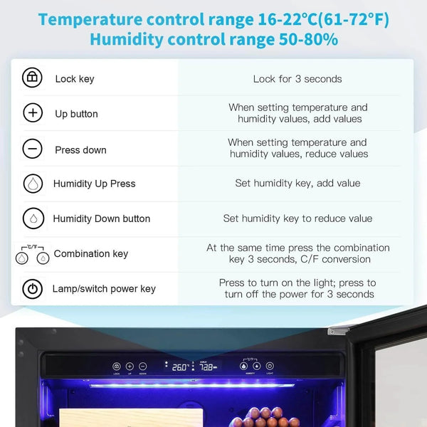 15 Inch Cigar Humidor Electric Humidor Silver Steel X5196