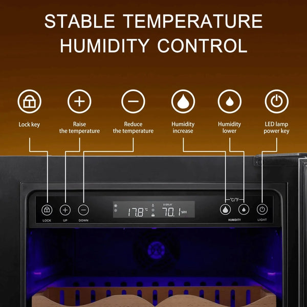 15 Inch Cigar Humidor Electric Humidor Silver Steel X5196