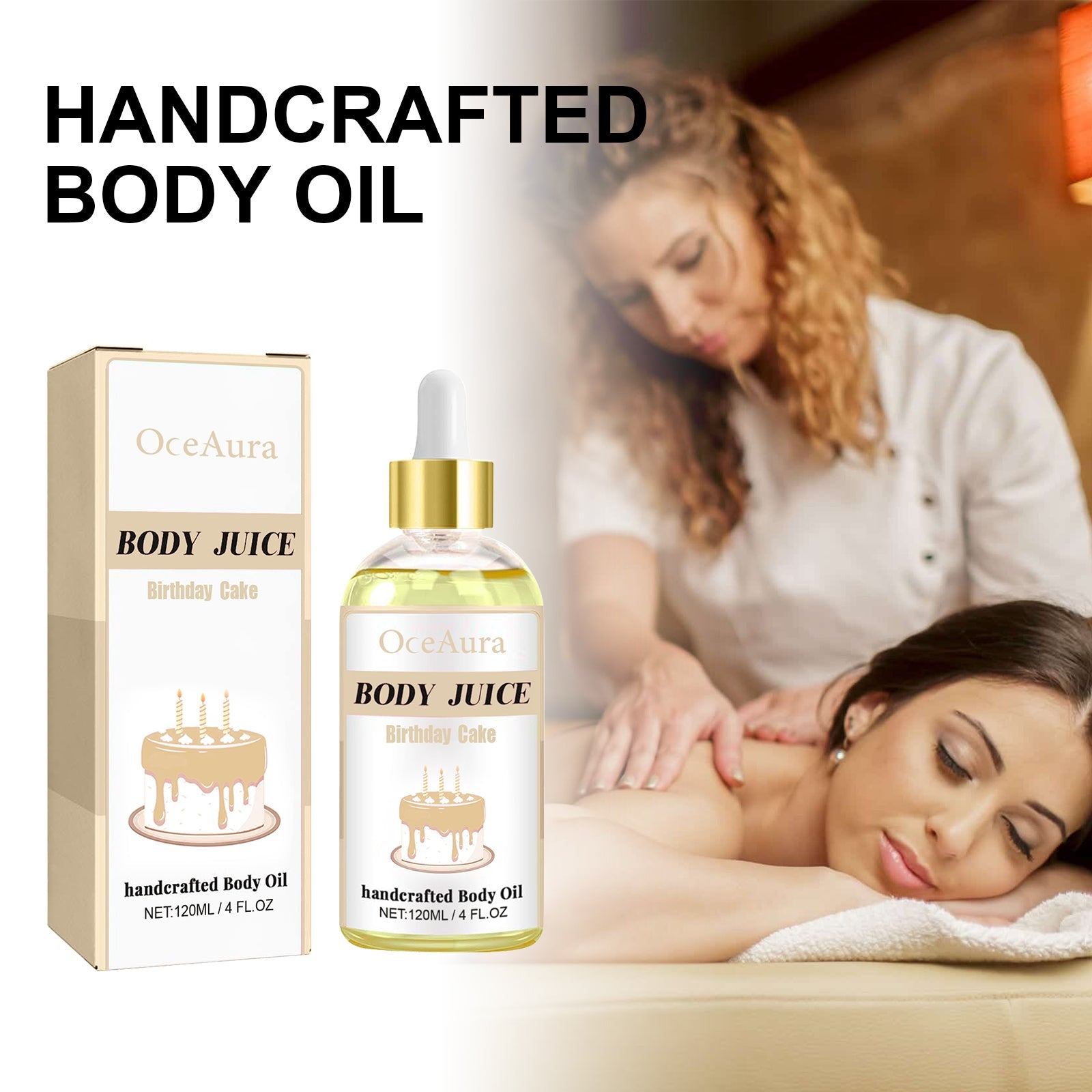 Handcrafted Body Oil, Body Massage Moisturizing Firming And Tender Skin Care Essential Oil
