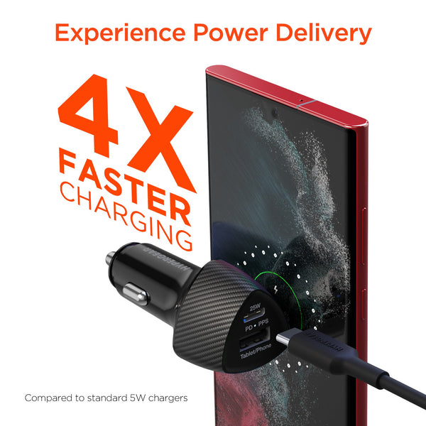 HyperGear SpeedBoost 25W PD USB-C Car Kit with PPS Fast Charge Tech