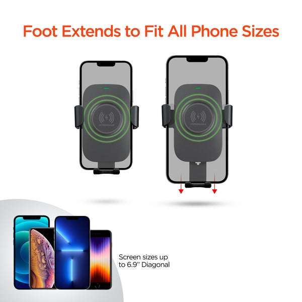 HyperGear Gravity 15W Wireless Fast Charge Mount - Hands-Free