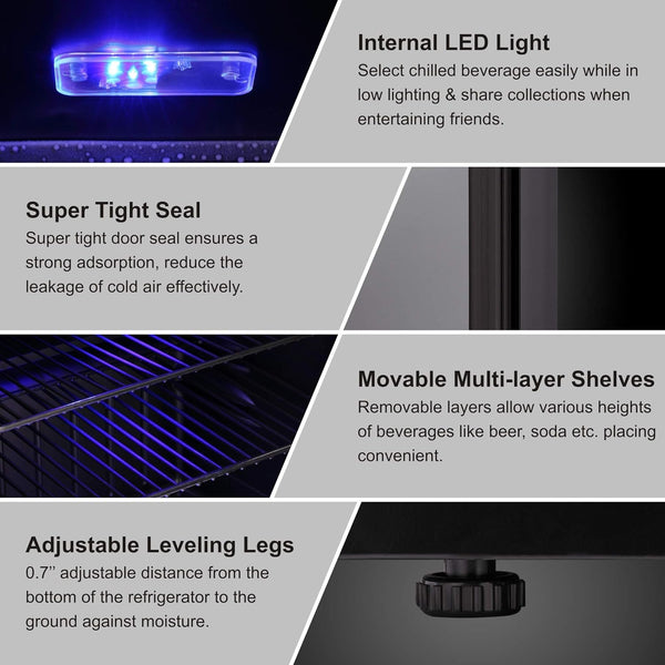 1.6 Cu.ft Mini Beverage Refrigerator and Cooler W5836H