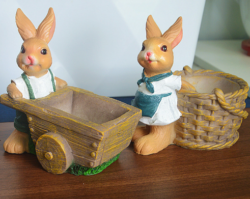 Succulent plant small flower pot rabbit flower pot resin ornament