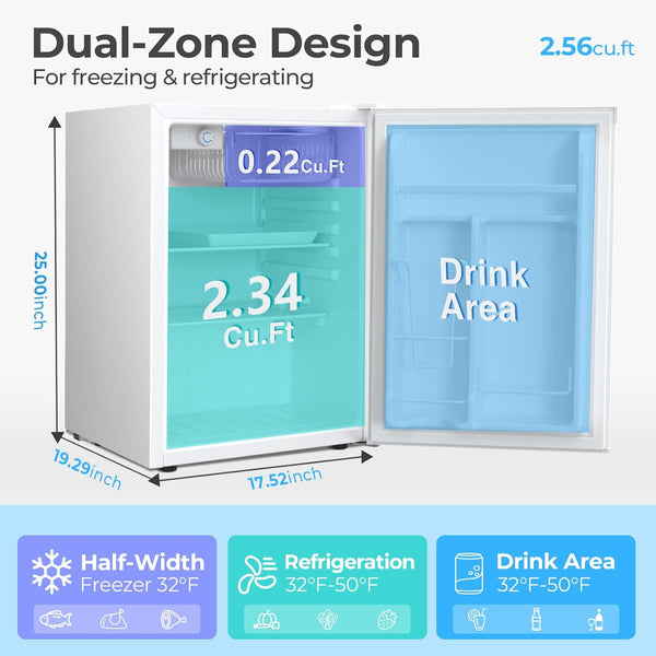 1.6\2.6\3.2 cu. ft Mini Fridge with Freezer