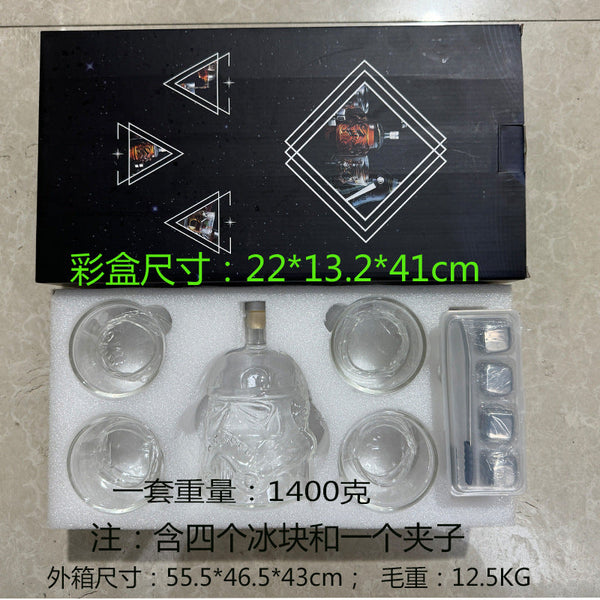 High borosilicate heat-resistant and cold resistant glass wine bottle Star Wars White Soldier glass wine bottle creative decanter liquor dispenser