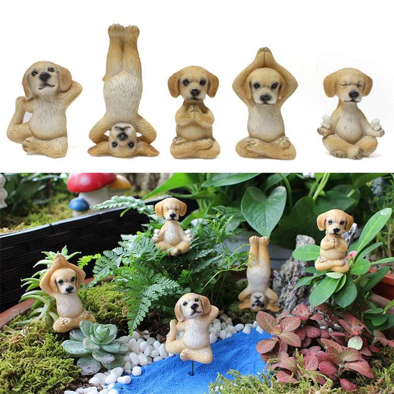 Mini Puppy Plugin Garden Bonsai Ornament Decoration Micro Landscape Resin