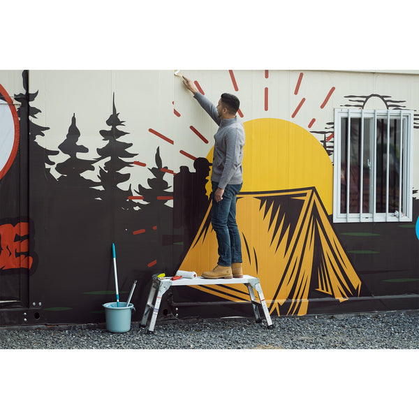 Work Platform Aluminum Portable Bench Folding Ladder ANSI Capacity 225 LBS 40