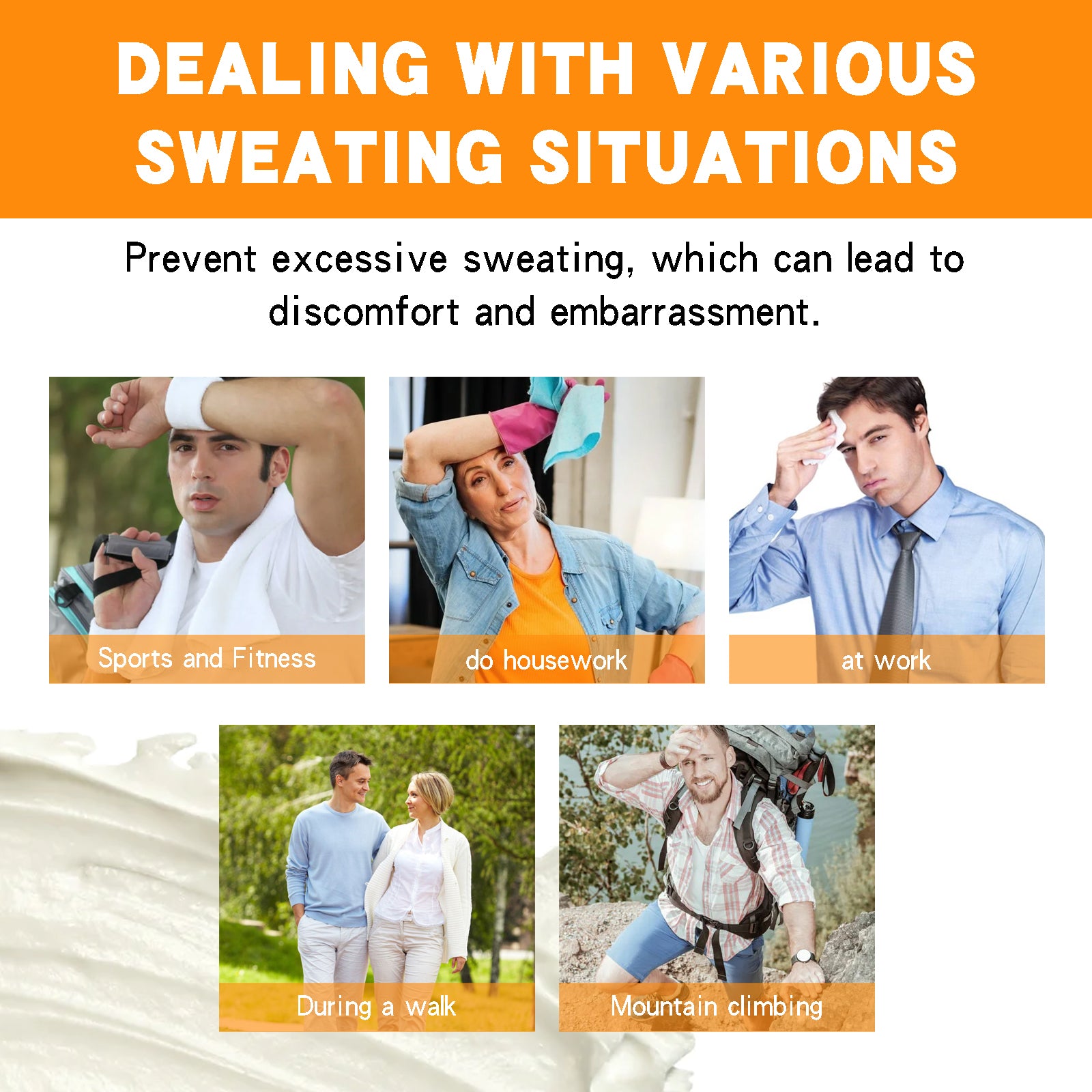 Sweat Absorbent Facial Lotion, Facial Skin Oil Control Mild Skin Friendly Refreshing And Long-Lasting Facial Antiperspirant Lotion