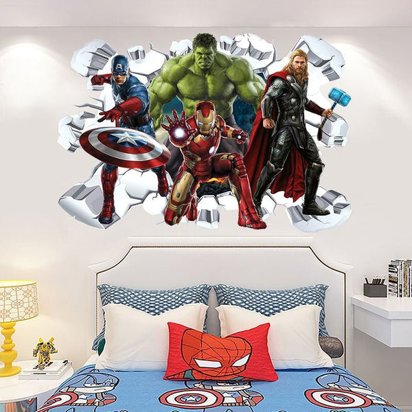 Marvel League of Legends Captain America Iron Man Batman Hulk Boy Bedroom and Living Room Decoration