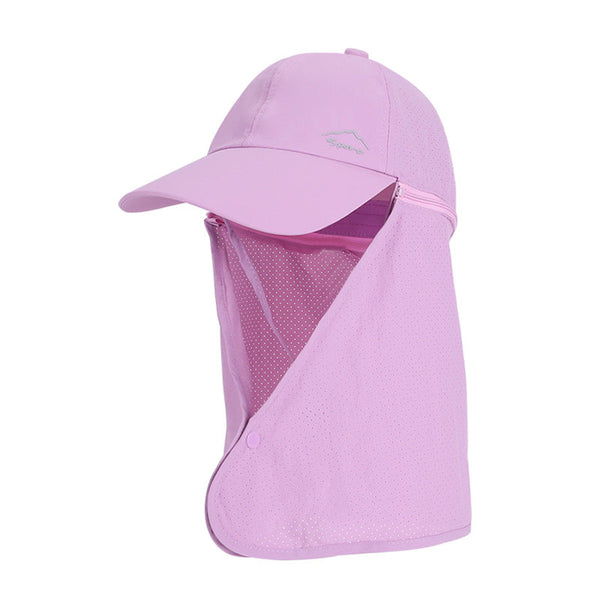 1pc Summer Baseball Cap with Detachable 360° Neck Sun Flap. For men, hiking, fishing, outdoor.