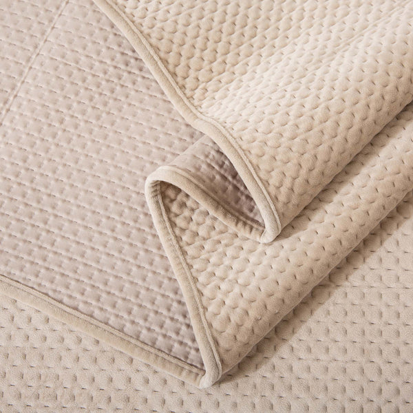 Kasentex All Season Cozy Velvet Quilt Set with Shams, Queen, King, Room Decor, Graduation Gifts