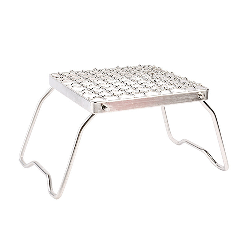 Outdoor Stainless Steel Stove Head Support Portable Folding Barbecue Grill Set Pot Rack Grid Grill Support Grill