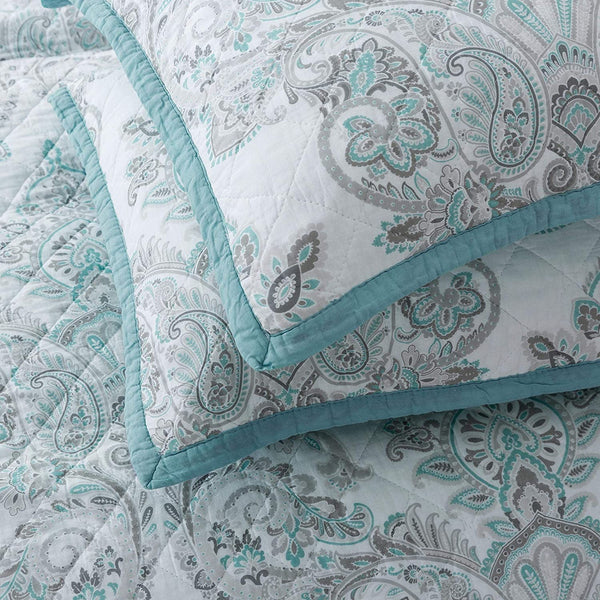 Kasentex 100% Cotton Summer Ultra Soft Floral Design 3 Piece Reversible Bedding Set, Room Decor, Graduation Gifts