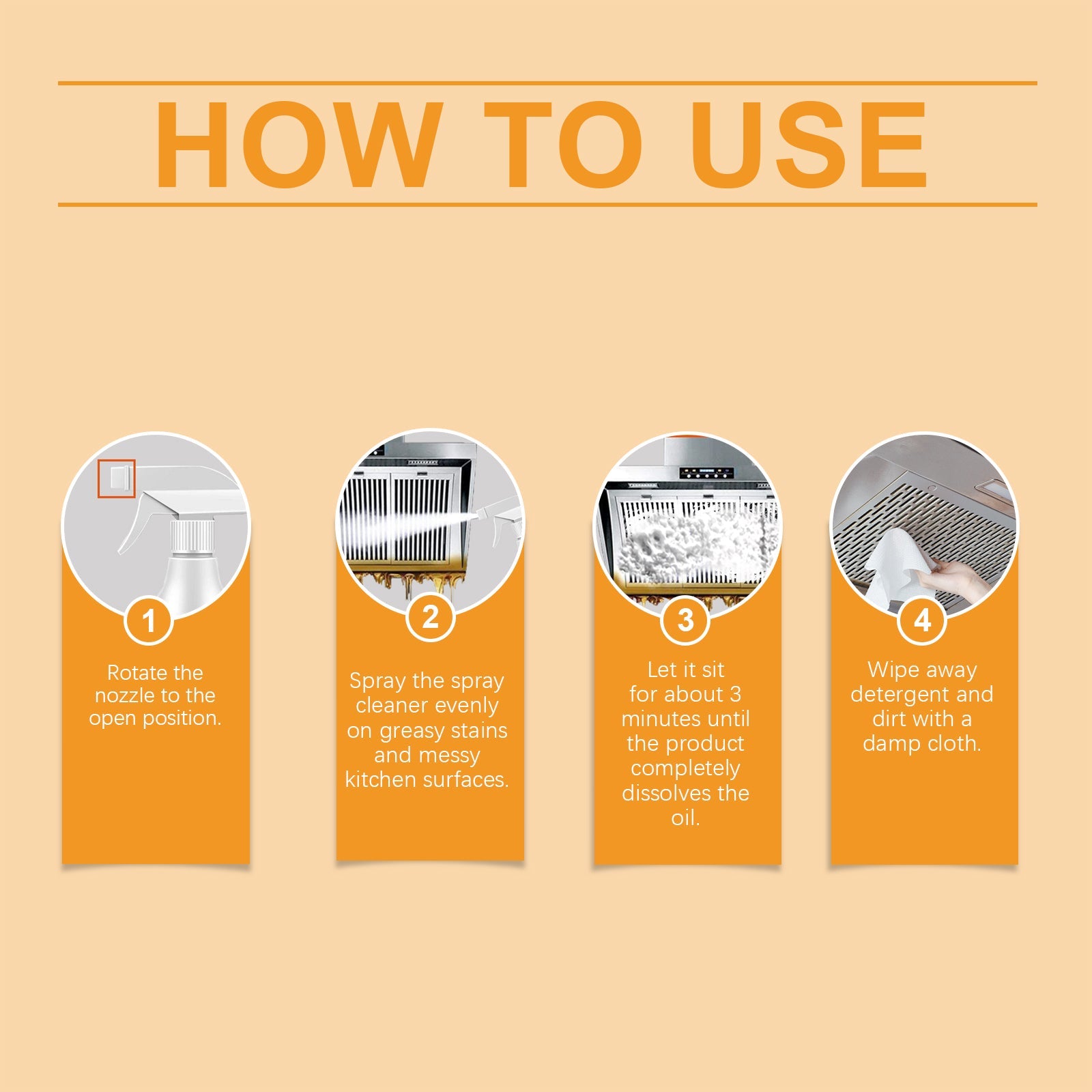 Kitchen Foam Cleaner, Household Kitchen Hood Heavy Oil Foam Cleaner Oil Clean