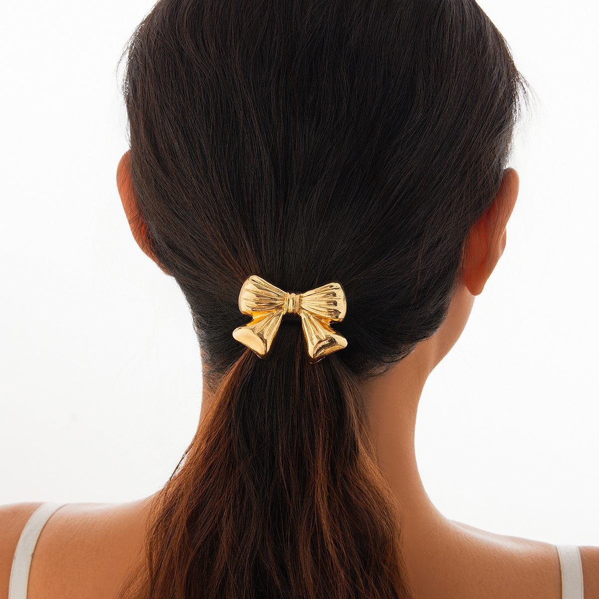 Versatile five petal flower alloy hair accessory with fashionable glossy imitation pearl bow headband