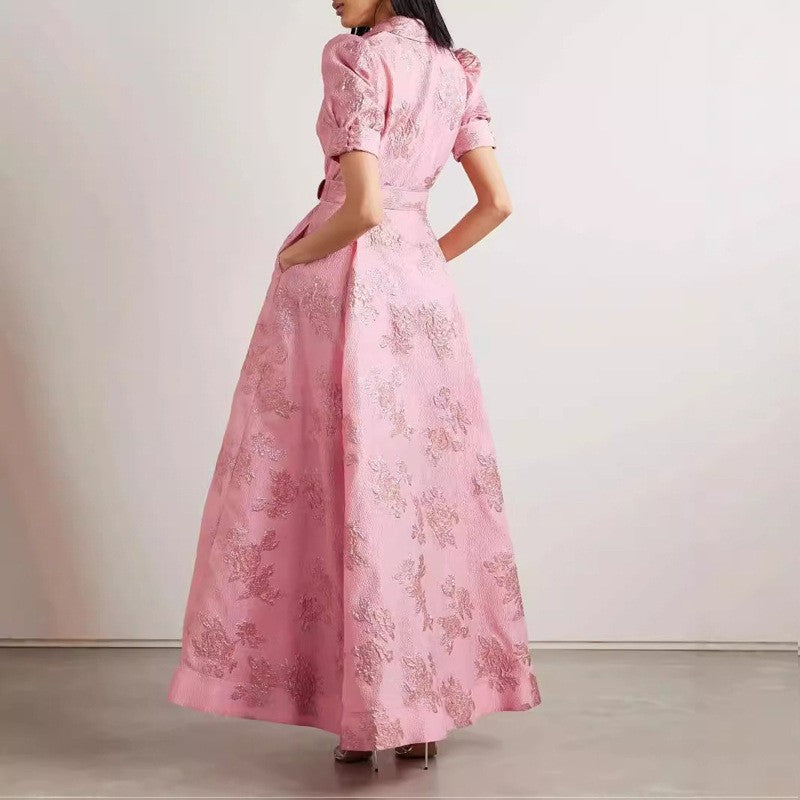 Elegant French Style Dress Vintage Charm Fashion Fitted Long Dress