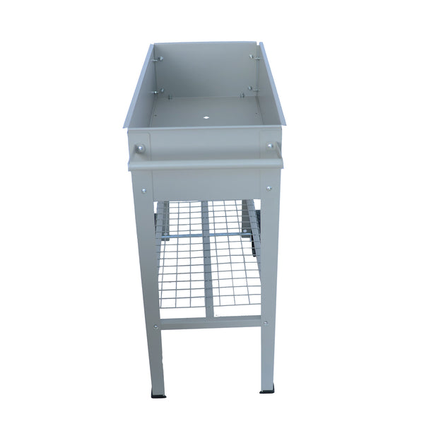 Aveyas mobile metal elevated garden bed cart, with legs, elevated flowerpot box with wheels (gray)