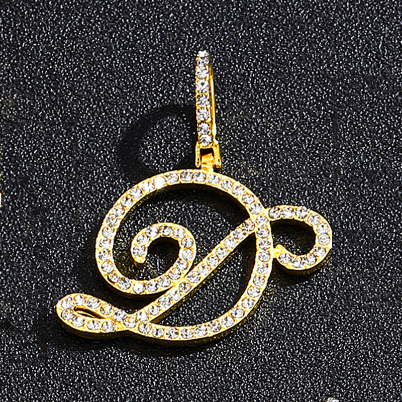 Hip hop accessories grass letter pendant melon seed buckle Cuban chain accessory