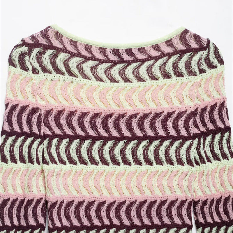 Style Women's Fashion Casual Long Sleeve Fitted Knit Dress