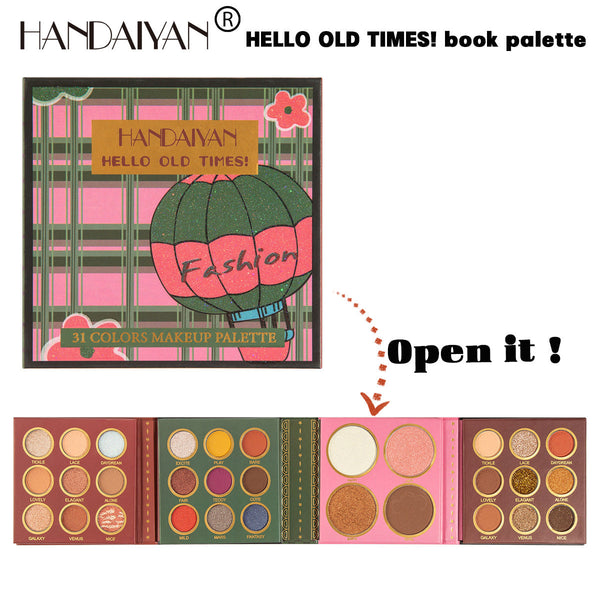 HANDAIYAN 31 Colors Eyeshadow Palette + Blush Highlighter Makeup Set Set Box Pearlescent Matte Eyeshadow