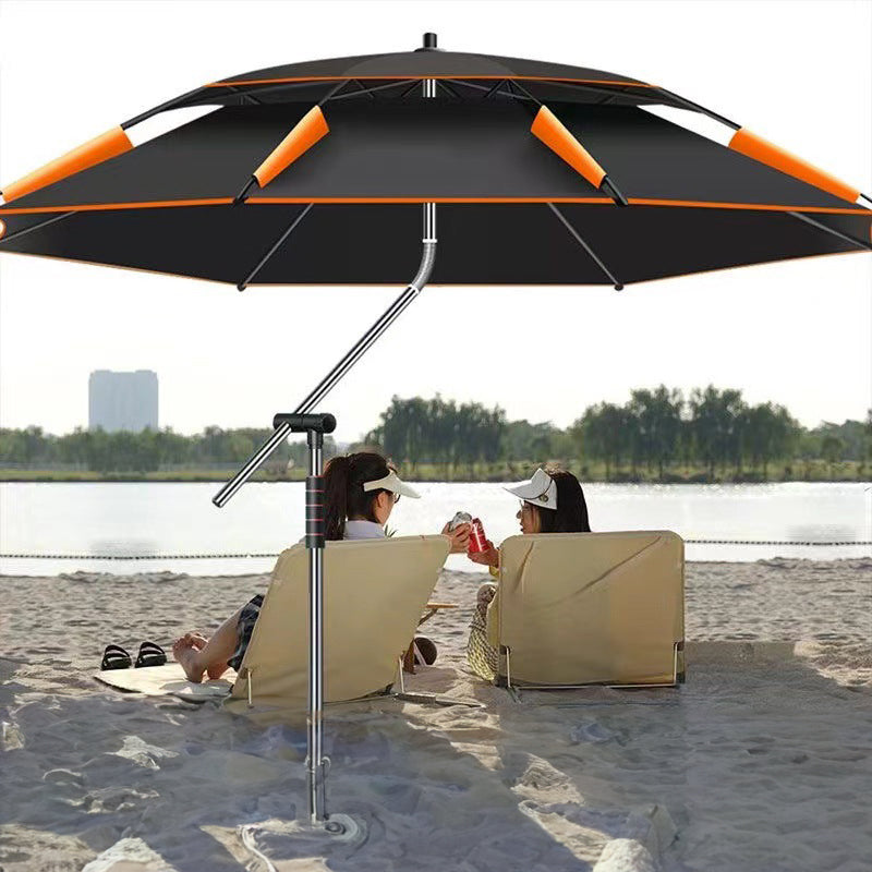 360° adjustable fishing sun umbrella: anti-UV, rainproof, portable large outdoor shade.