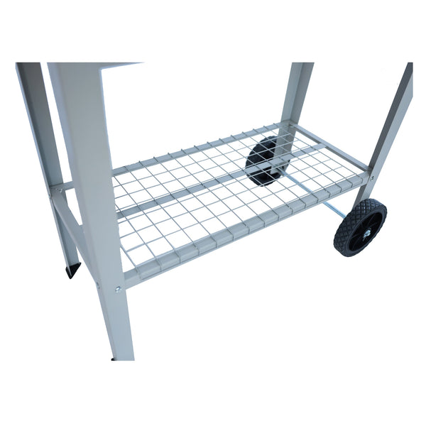 Aveyas mobile metal elevated garden bed cart, with legs, elevated flowerpot box with wheels (gray)