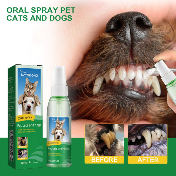 Pet Tooth Deodorizer Spray, Cats And Dogs Universal Mouth Cleaning Breath Freshening Spray