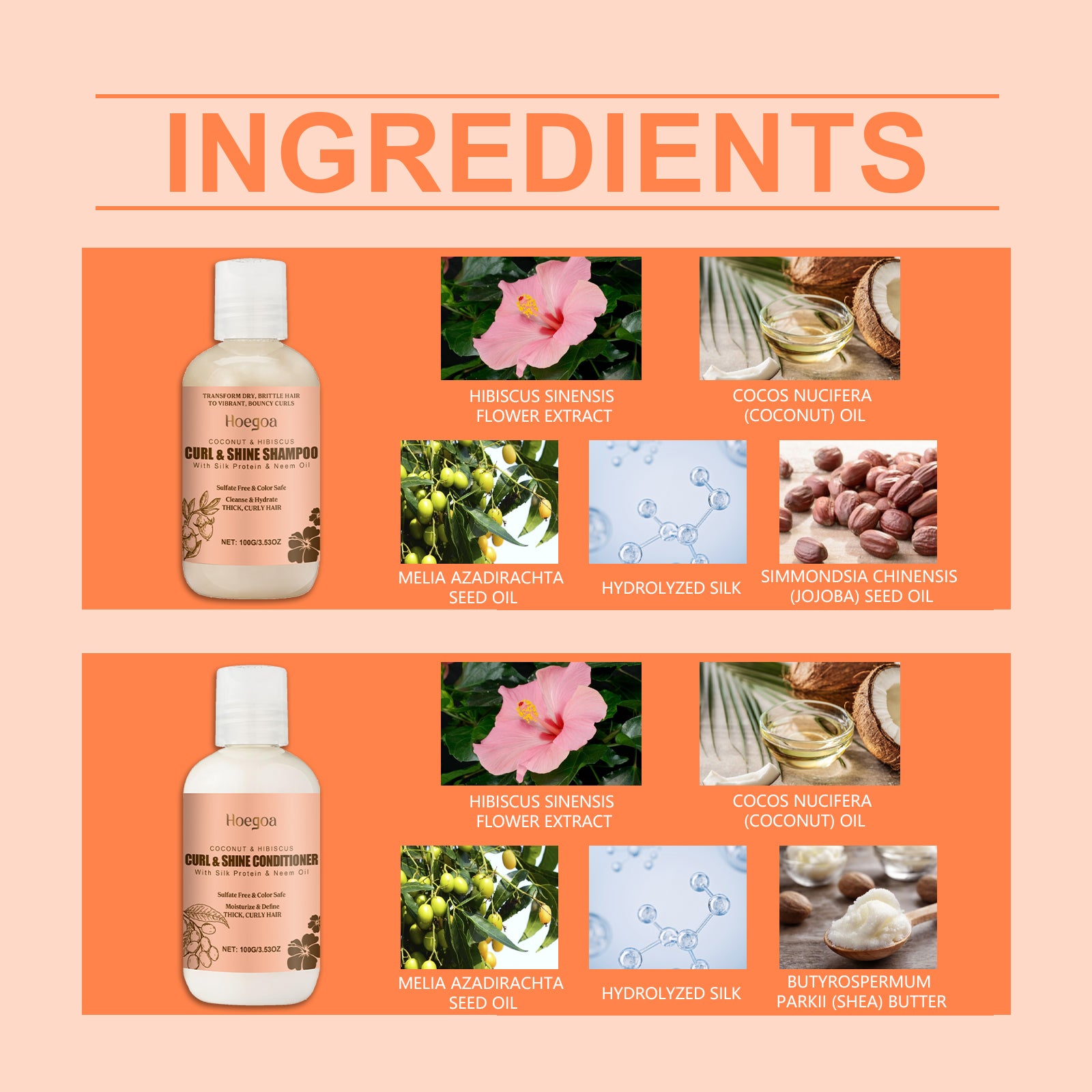 Coconut Moisturizing Shampoo Set Clean And Moisturizing Hair Care Curls Elastic Shape Volumizing Shampoo