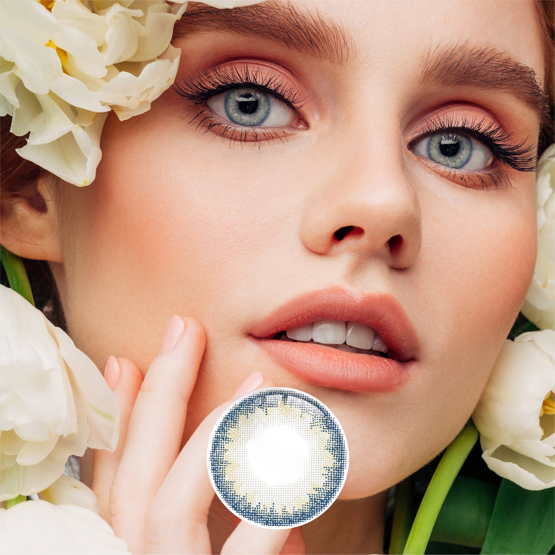 1Pcs FDA Certificate Eyes Beautiful Pupil Colorful Girl Cosplay Contact Lenses Blue(0-600°）