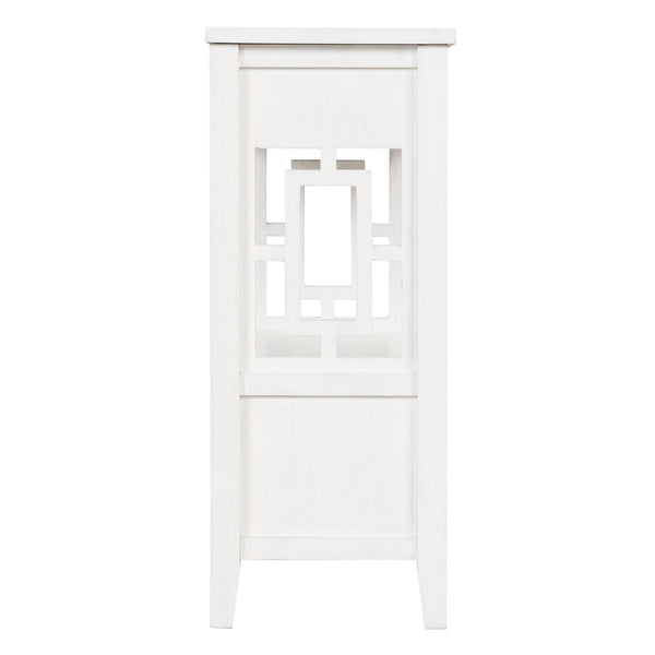 36'' Farmhouse Pine Wood Console Table Entry Sofa Table with 4 Drawers & 1 Storage Shelf (Antique White)