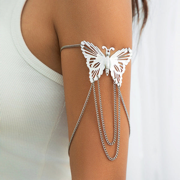 Metal Wind Su Chain, Punk Arm Ring, Exaggerated Women's Open Butterfly Arm Bracelet
