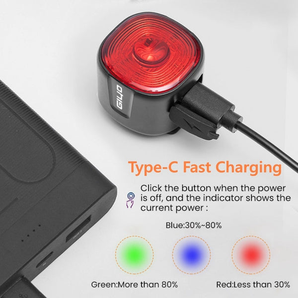 Bicycle Smart Brake Tail Light MTB Road Bike Auto Brake Sensing Light SB Rechargeable IPX6 Waterproof LED Warning Rear Lamp