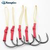 Rompin 5pcs High Carbon Steel Sharped Fishing Hook Jig With PE Line Jig Assist Barbed