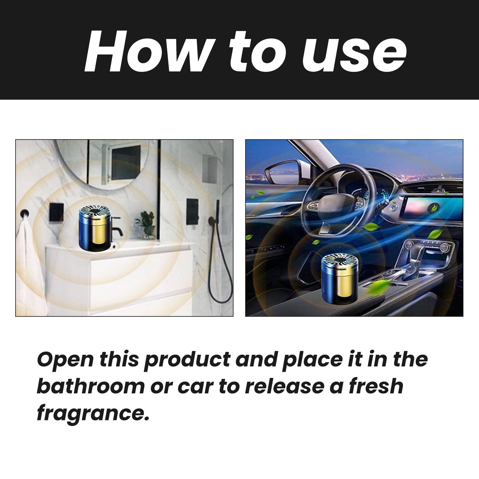 Bathroom Portable Ventilation Aromatherapy, Car Aromatherapy Bathroom Bedroom Deodorant Adornment