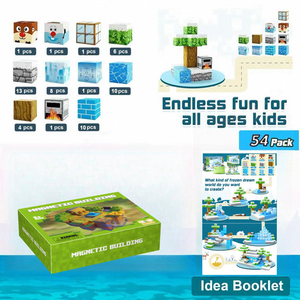 My Building World Magnetic Cube DIY Cherry Blossom Mountain Children's Educational Puzzle Assembly Toy Gift