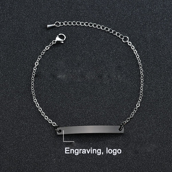 Stainless steel personalized engraved three color curved bracelet simple and personalized women's bracelet