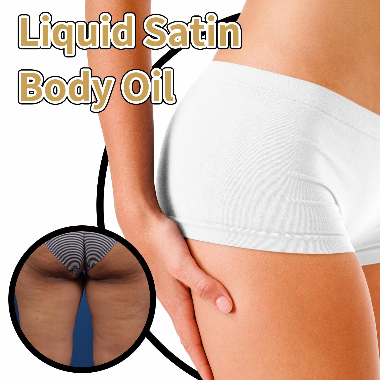 Liquid Satin Body Oil, Deeply Moisture Reduce Wrinkle Skin Flabby Elastic