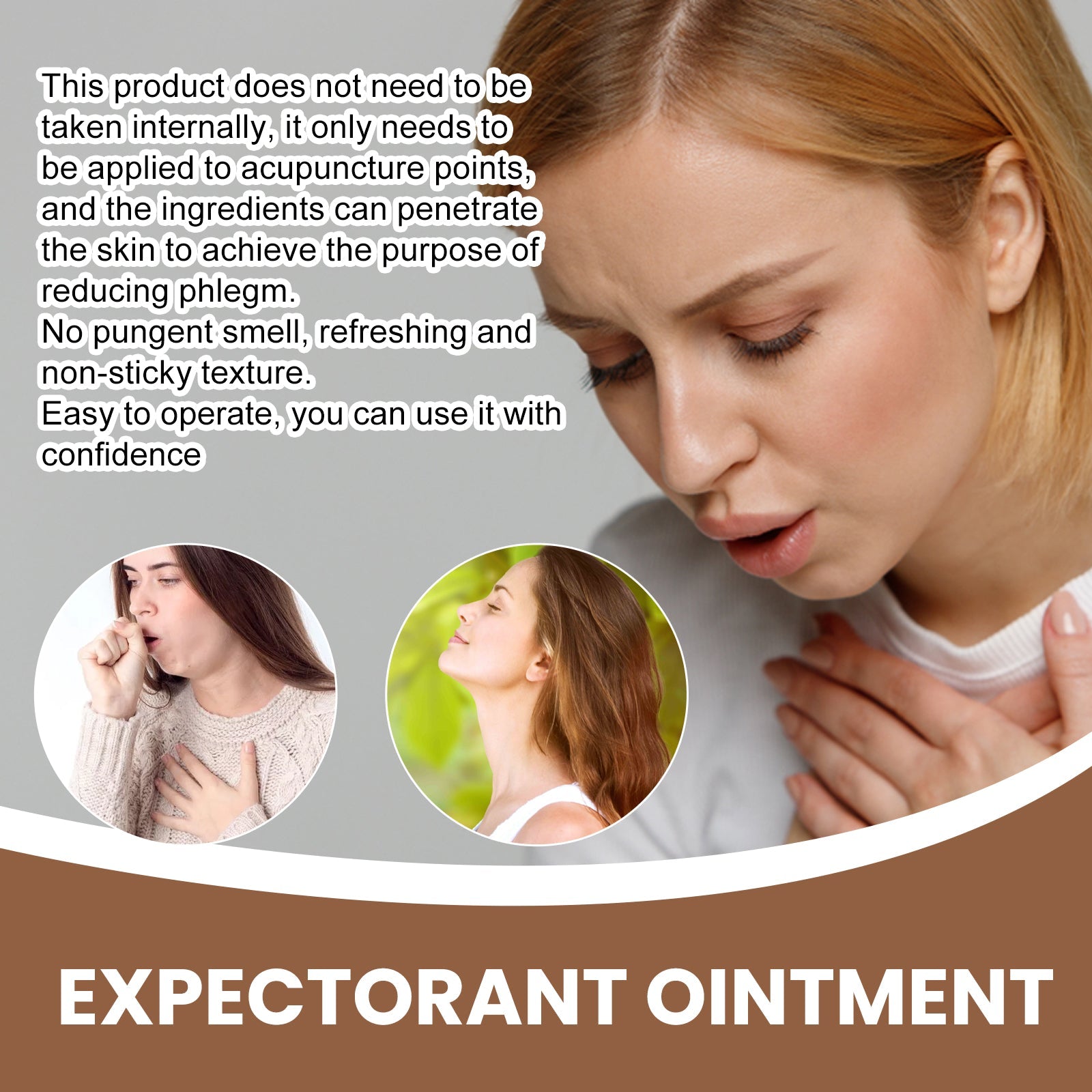 Expectorant Ointment, Body Care Relief Phlegm Throat Dry Itching Foreign Body Point Discomfort Repair Cream