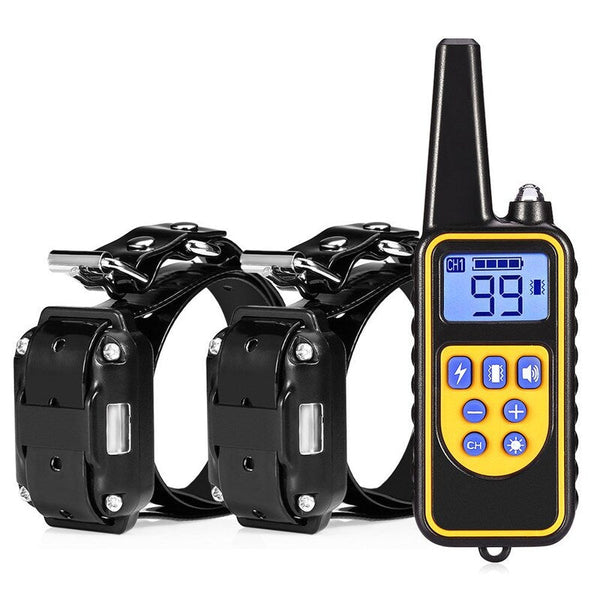 Dog training supplies - bark control device. The collar features electric shock and vibration for training.
