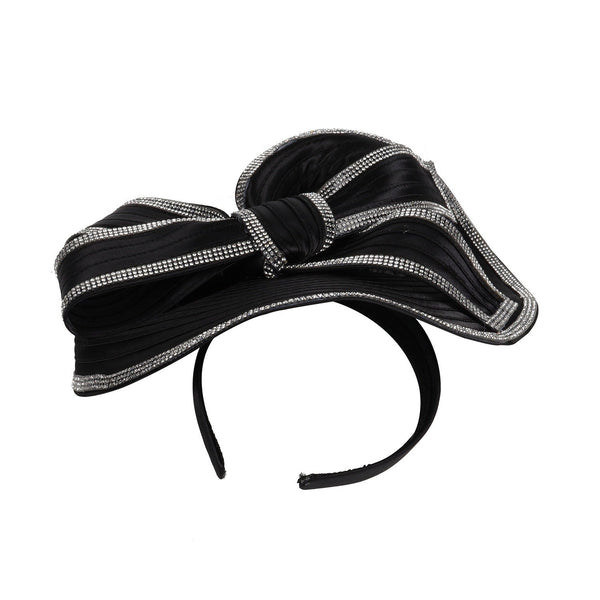 Hemp top hat black white diamond headband